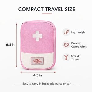 First Aid Pouch Pink Travel Organizer